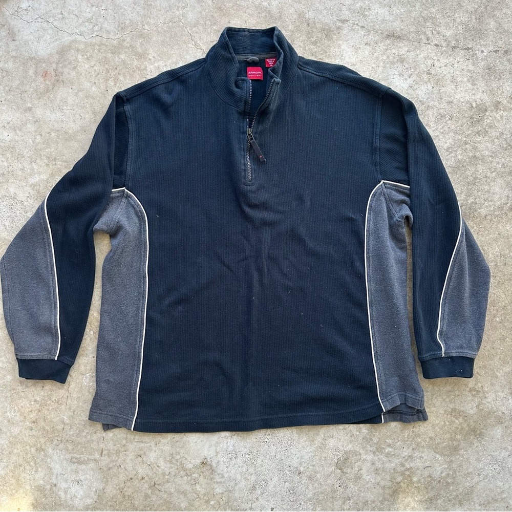 Arrow Men's 100% Cotton Quarter Zip Sweater Pullover  Shirt, Made in India, XL